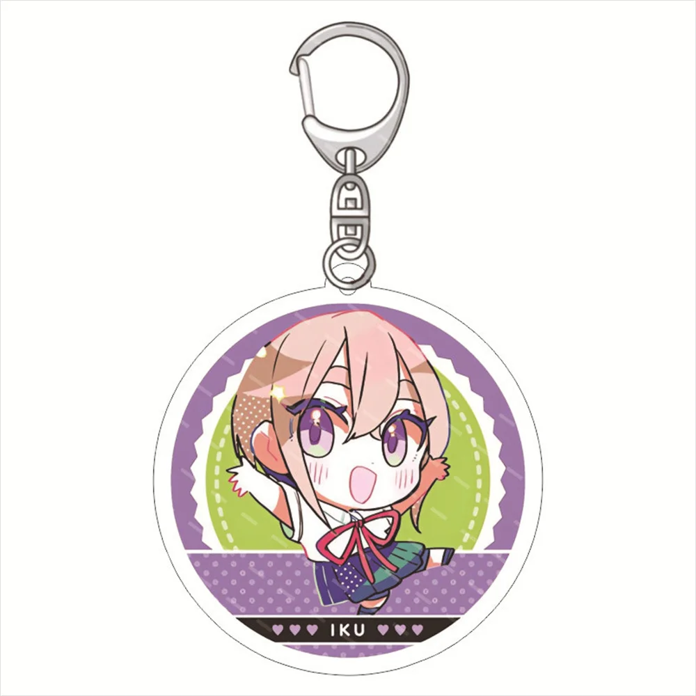 Anime 100 Girls Who Super Super Love You Keychain Acrylic Yakuzen Kusuri Hanazono Hahari Figure Pendant Keyrings Friends Gift