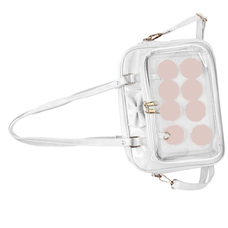 E74B Women Transparent Shoulder Bags All-matching Messenger Bag Cute Crossbody Bag JK Ita Bag Bowknot Handbag Satchels Bag