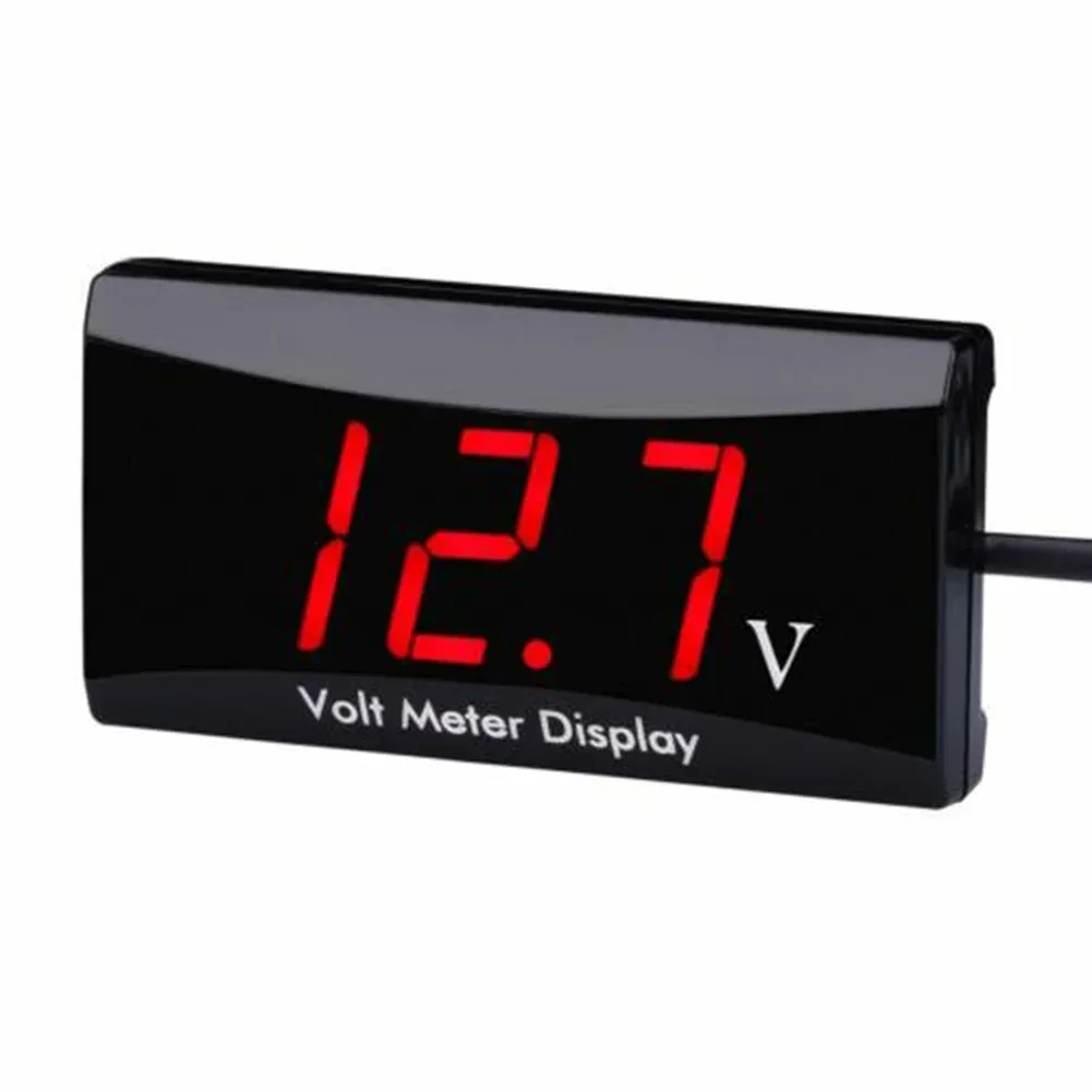 DC 12V Digital Car Voltmeter Automotive Voltage Meter Red Motorcycle Vehicle LED Display Voltage Tester