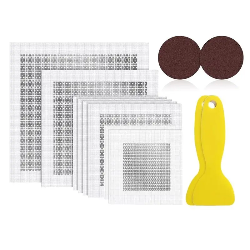 Special Offer~8 PCS 2/4/6/8 Inch Aluminum Fiber Mesh Spackle Drywall Reapair Patch Kit,Quick And Easy To Fix Wall Hole