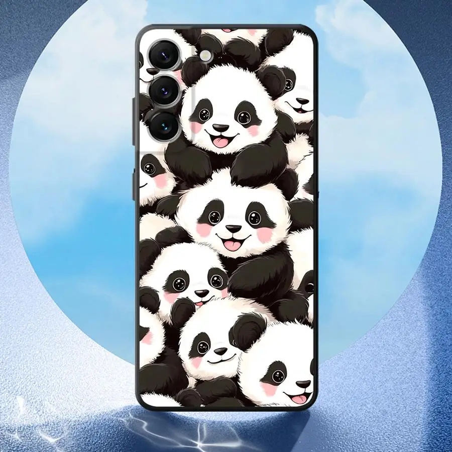 Phone Cover Case for Samsung Galaxy A57 A53 A35 A24 A32 A26 A55 A23 A37 A22 A52 A36 A25 A73 A51 A71 A72 Black White Panda - view 5