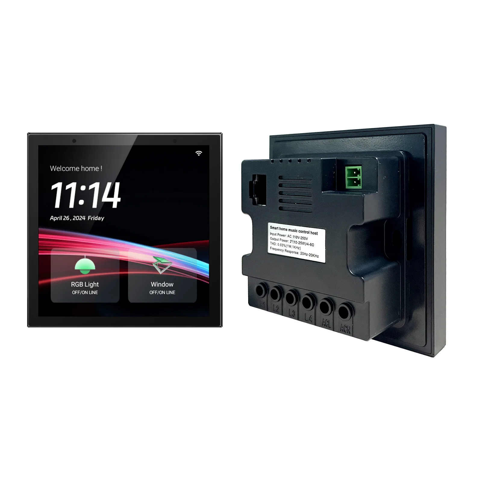 4 Inch Multi-function Music Host Touch Screen Wall Mounted Central Control With Zigbee Gateway  Smart Home Control Panel