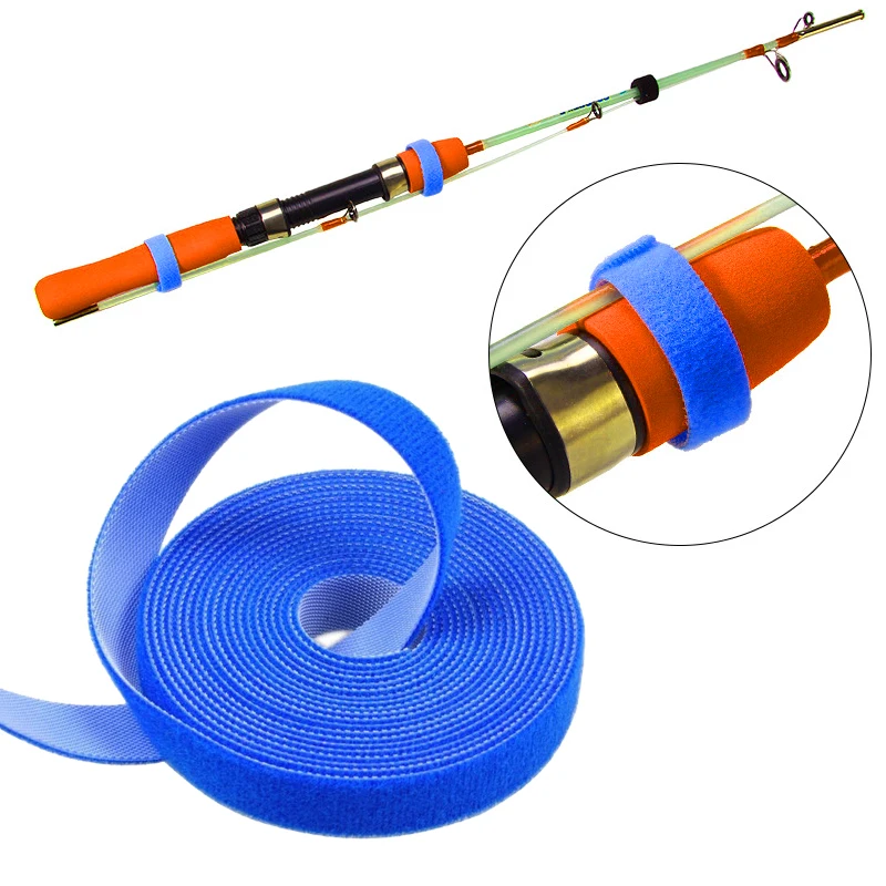 

1m 5m Fishing Rod Tie Holders Straps Belts Suspenders Fastener Hook Loop Cable Cord Ties Belt Fishing Tools Accessories Gadget