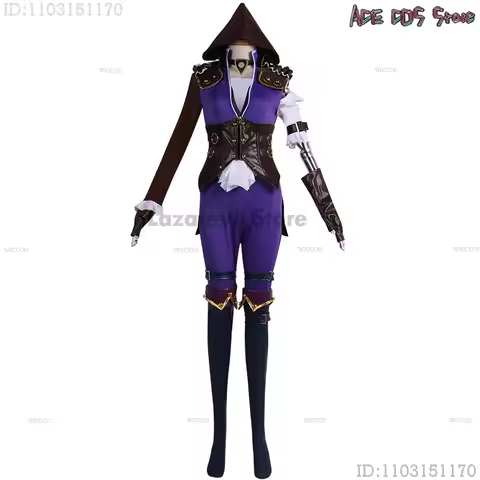 Arcane Tv Lol Caitlyn Cosplay Costume Kiramman Purple Pants Suit Game RolePlay Women Outfit Halloween Fancy Party Hooded Set