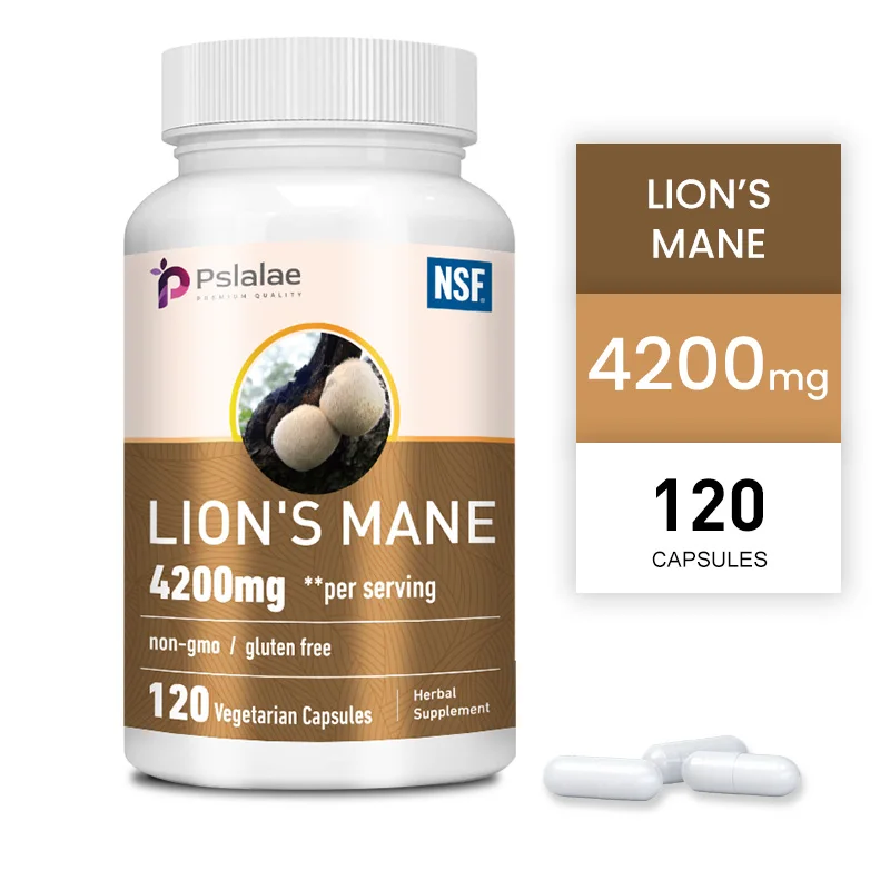 

Lions Mane - Supports Brain Function, Natural Stress Relief, Mood Improvement, Memory and Focus, Immunity Boost