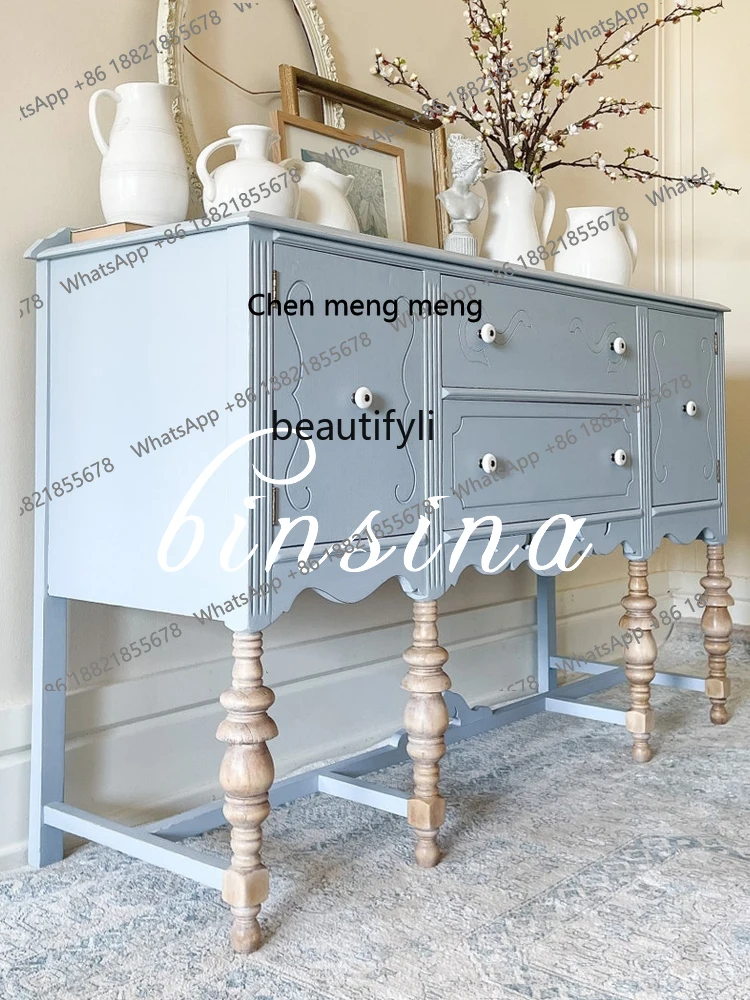 ] Neoclassical Chest of Drawers/Solid Wood Painted/Multifunctional Lockers/Storage Cabinets/