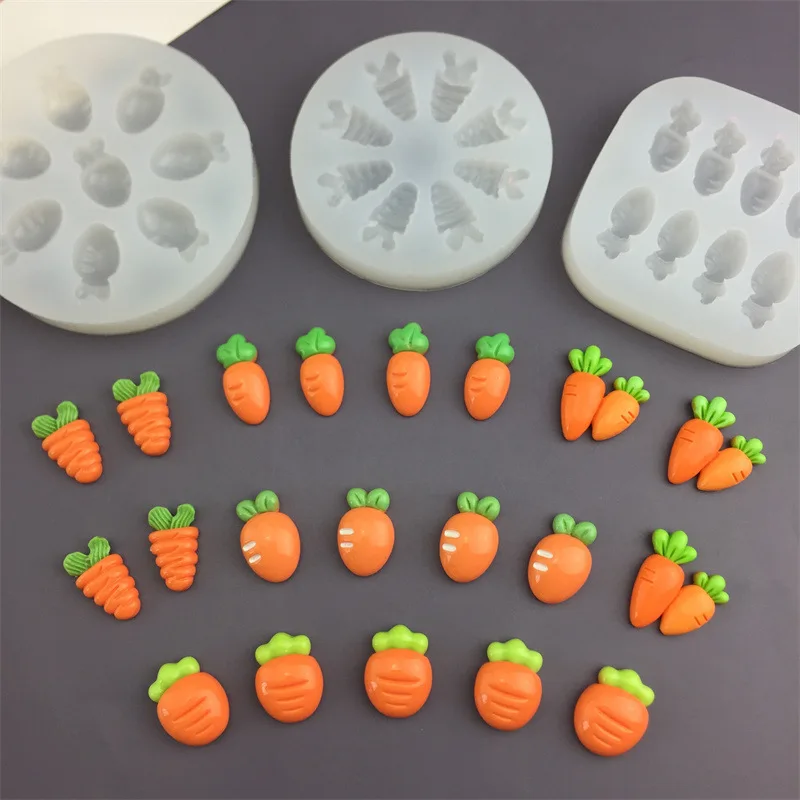 

Carrot shape silicone mold cake decoration chocolate baking scented candle tool