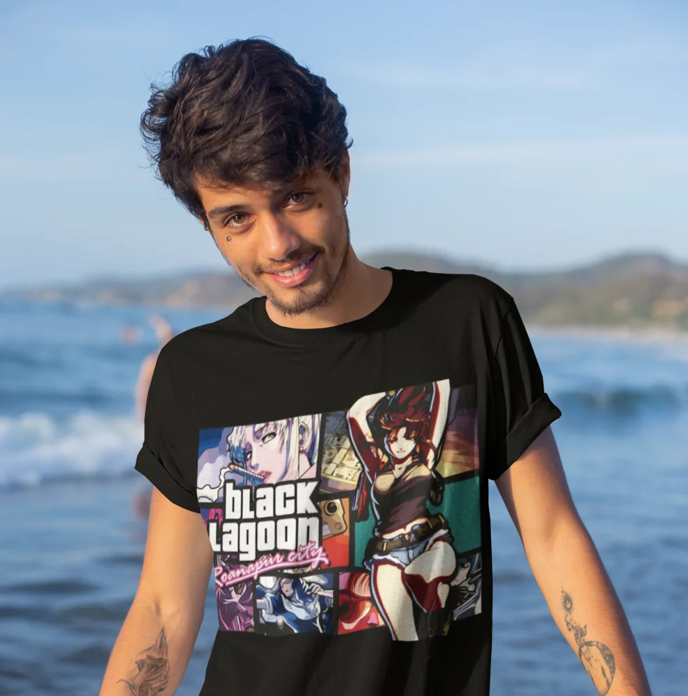 Black Lagoon Revy T-Shirt Anime Manga Strip Unisex Shirt Soft Tee All Sizes