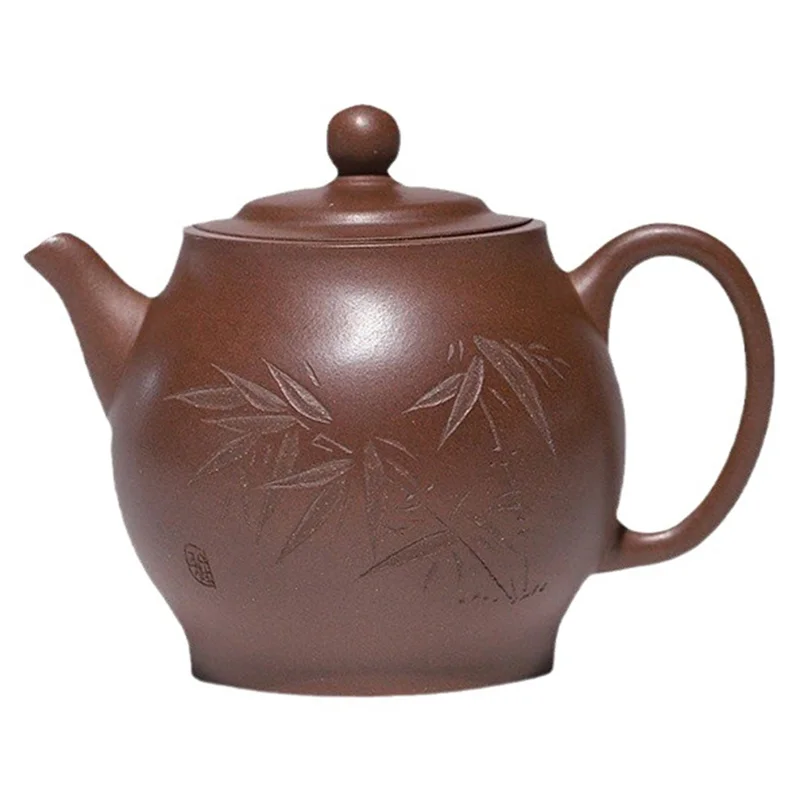 

ABVS Coffee Pot Handmade Set Tradition Clay Tea Pot Famous Hand-Drawn Bamboo Tea Pot Raw Ore Mud Kettle