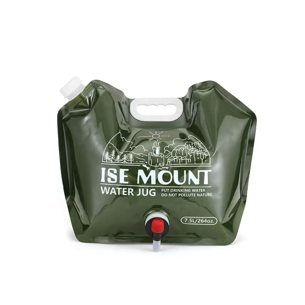 

New 7.5L Outdoor Water Bag Portable Big Capacity Collapsible Water Pouch with Valve Plastic Folding Water Bucket Hiking