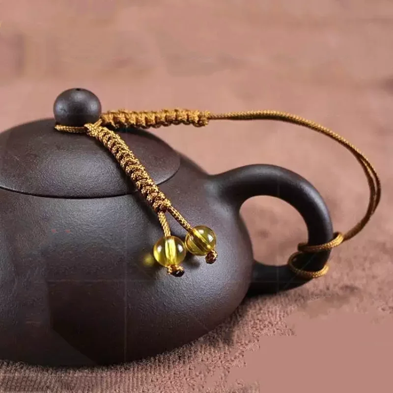 3pcs/Set Handmade Chinese Pot String Rope Bead Decoration for Tea Pot Lid Tea Set Accessory Traditional Craft Tea Brewing Tool