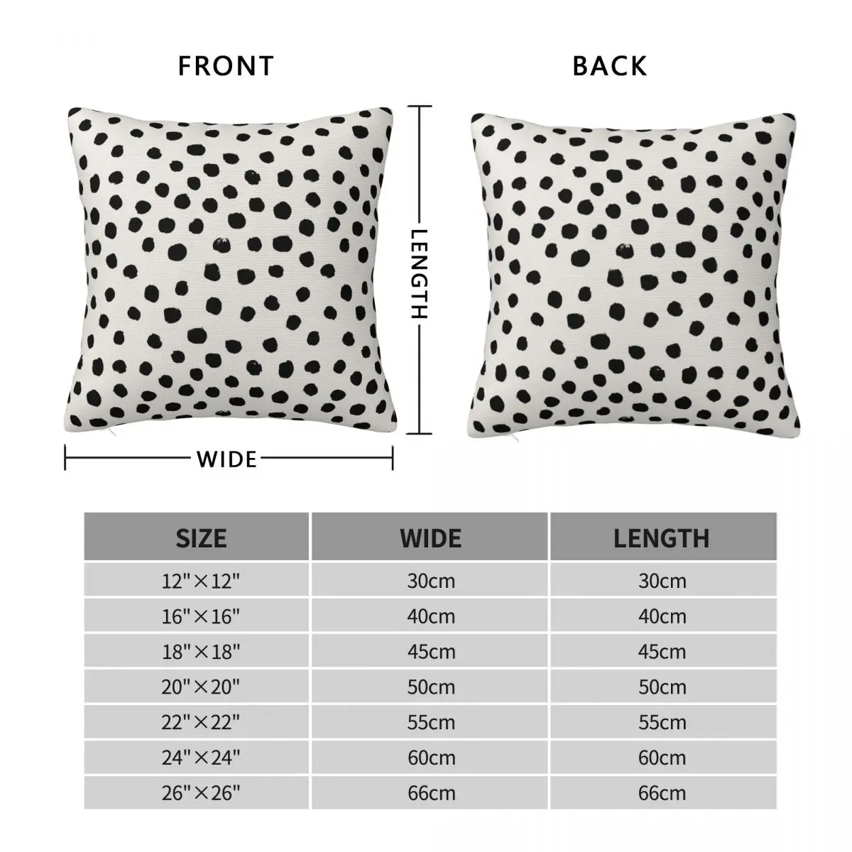 Dalmation Polka Dots Spots Square Pillowcase Polyester Linen Velvet Creative Zip Decorative Bed Cushion Cover