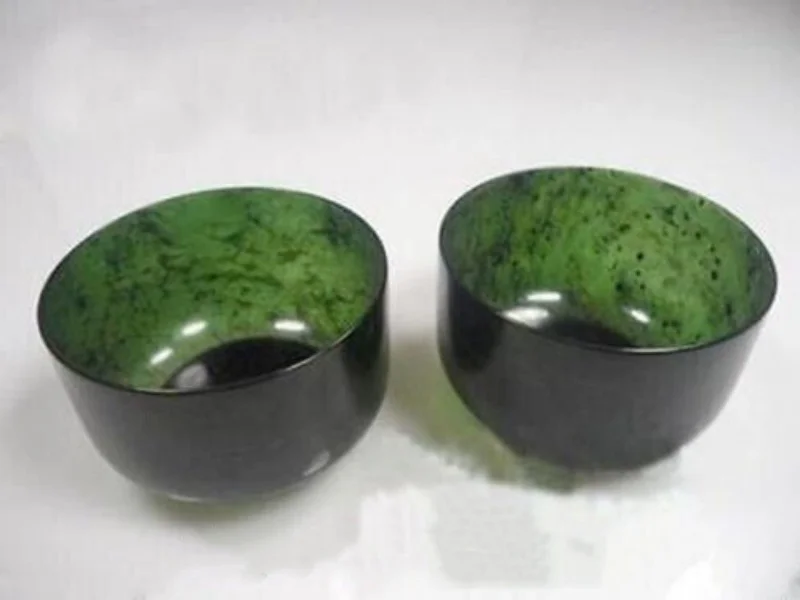 

2PCS Fine China Natural Exquisite Hand-carved Chinese Hetian Jade - Jade bowl