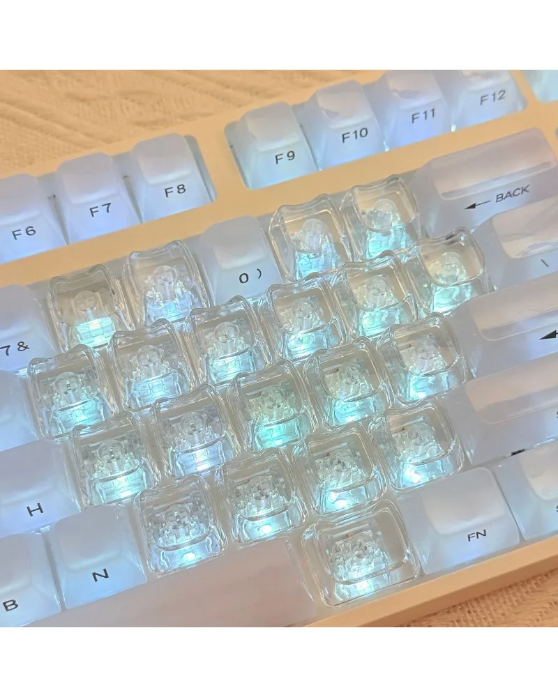 Blue keycap mechanical keyboard 21 keys transparent PC two-color 0EM height supplement keys