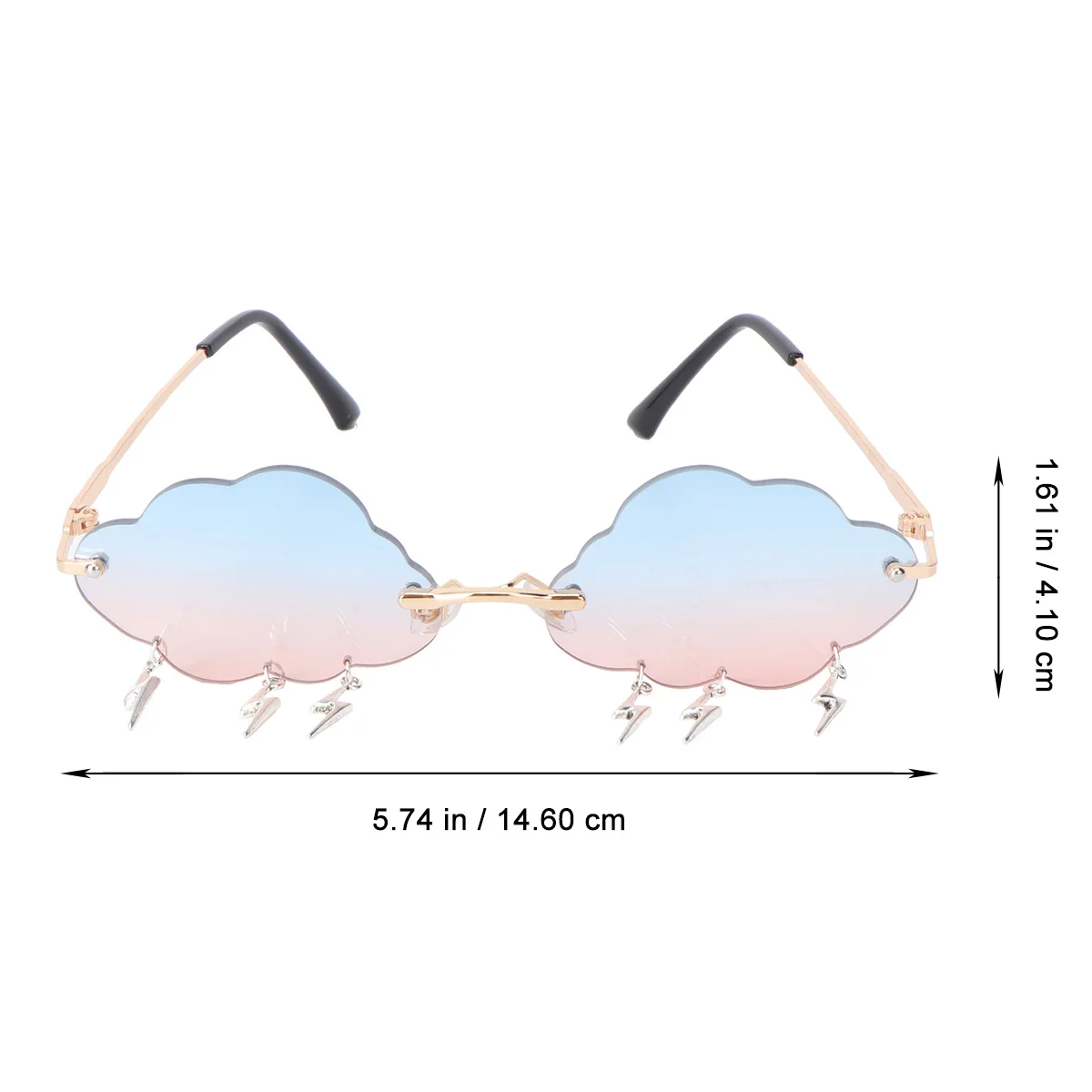 

1Pair Sunglasses Shaped Shades Stylish Frameless Glasses Party Streetwear Unique Funny Glasses for Women