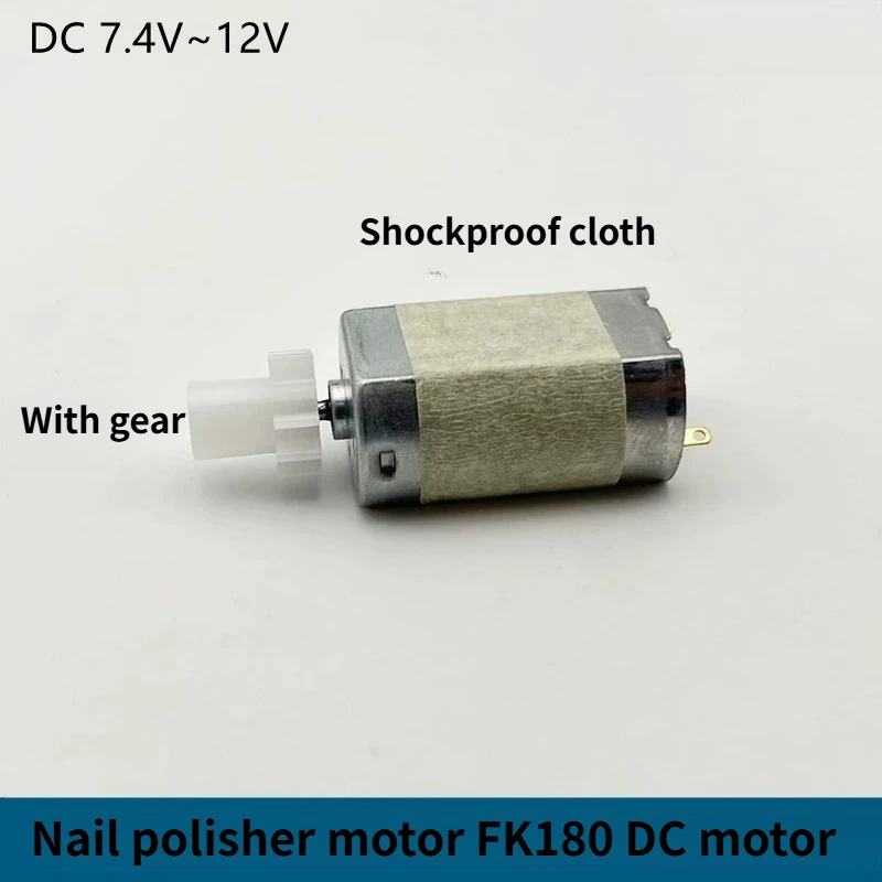 FK180 DC Motor Dc7.4V12V High Torque Strong Magnetic Carbon Brush Nail Polisher Nail Remover Handle Motor