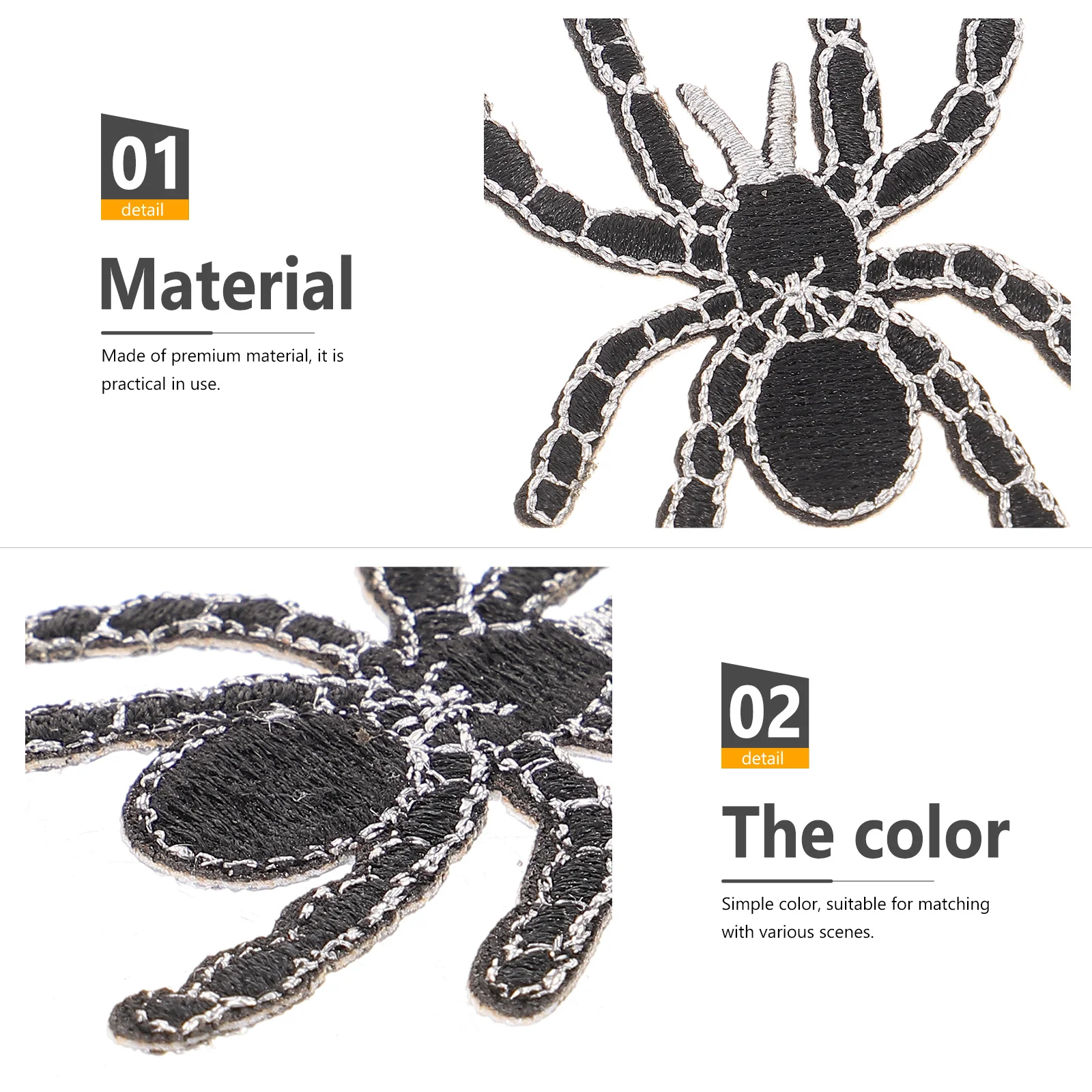 

5 Pcs Spider Embroidered Patch Patches for Clothes Banner Embroidery Small Child