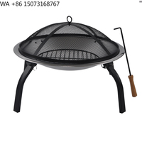 SEJR 22 Inch Portable Stainless Fire Pit Outdoor Steel Foldable Fire Basket 56X56X42cm