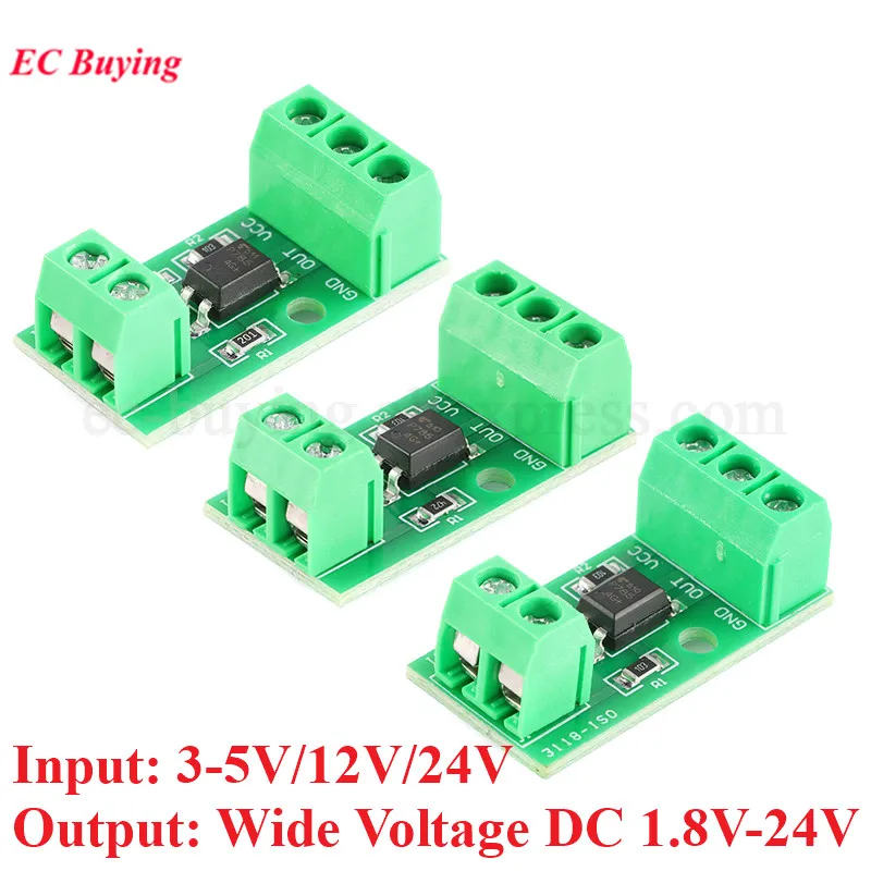 5 szt./1 szt. Moduł izolacji optoelektronicznej 1-kanałowy 3-5V/12V/24V Izolator fotoelektryczny Anty-interferencyjny Sterownik PLC Silnik