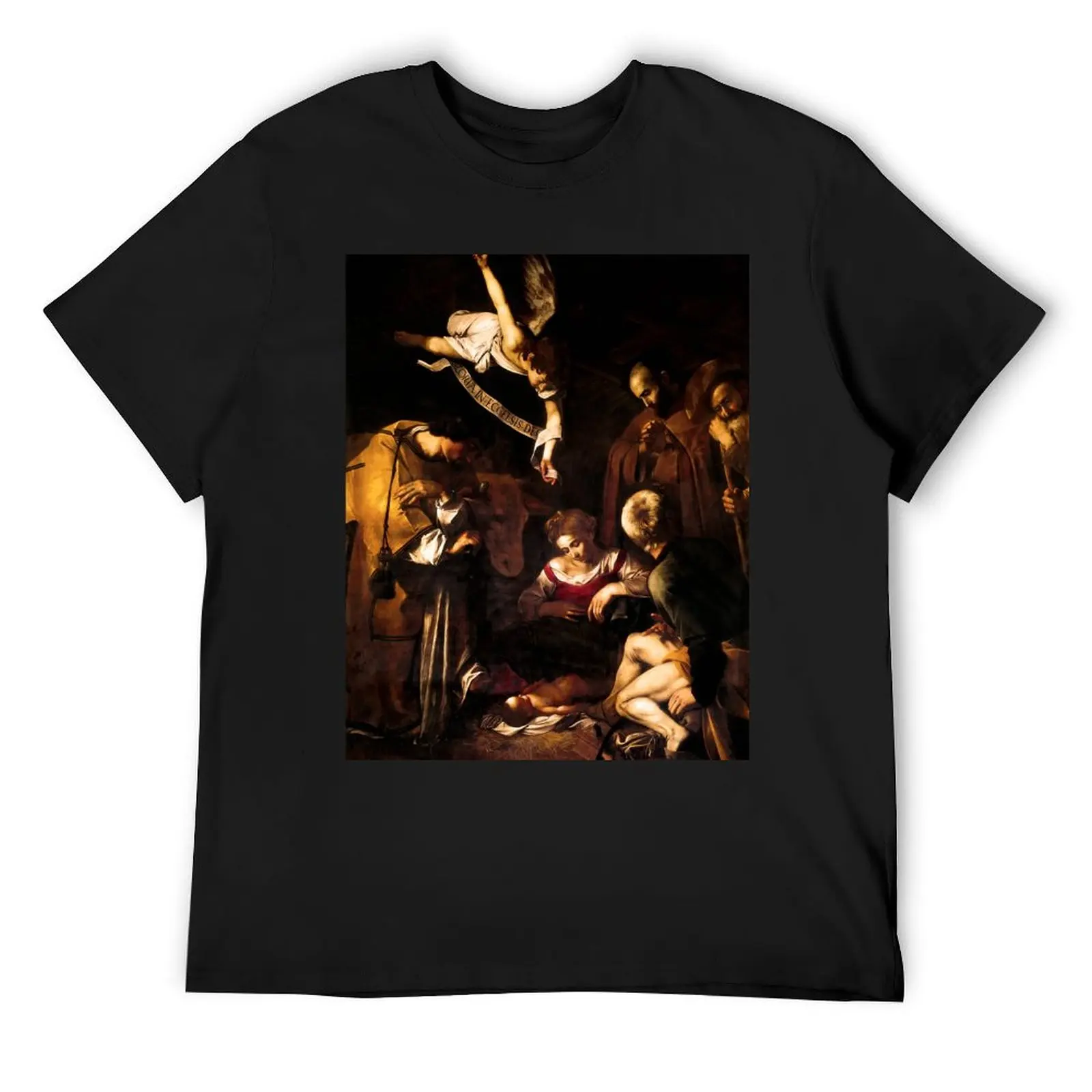 Michelangelo Merisi da Caravaggio Nativity with St. Francis and St. Lawrence T-Shirt