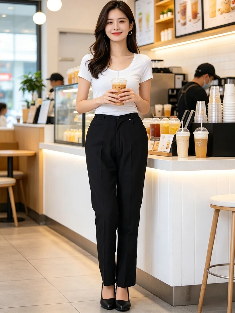 Uniforme de Trabajo para Personal de Limpieza, Pantalones de Cocina para Mujer, Uniforme de Camarera para Servicio de Alimentos, Hotel, Restaurante, Cantina, Panadería, Cafetería