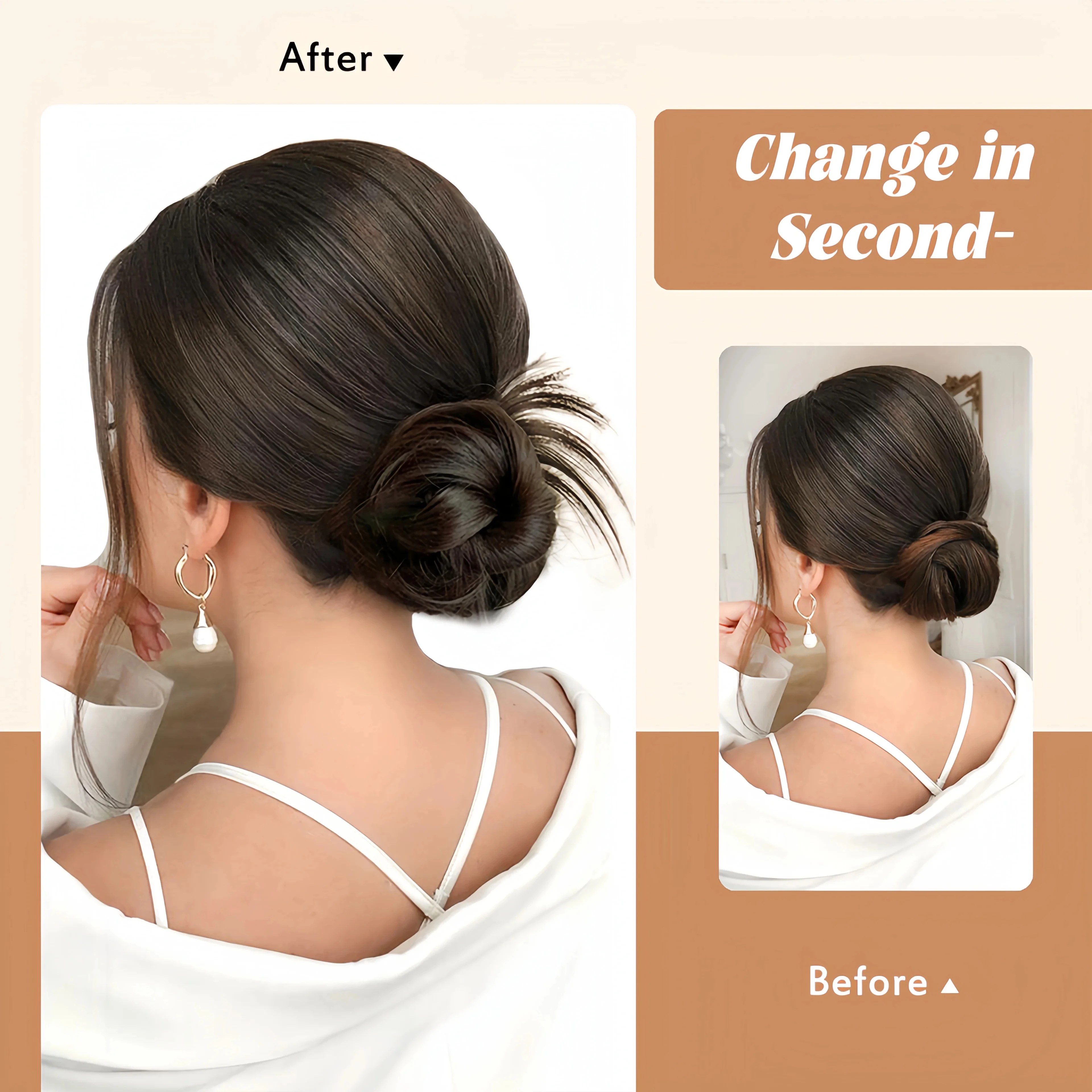 YTM Girls Curly Scrunchie Chignon With Rubber Band Brown Black Synthetic Hair Ring Wrap On Messy Bun Ponytails Prosta opaska do włosów