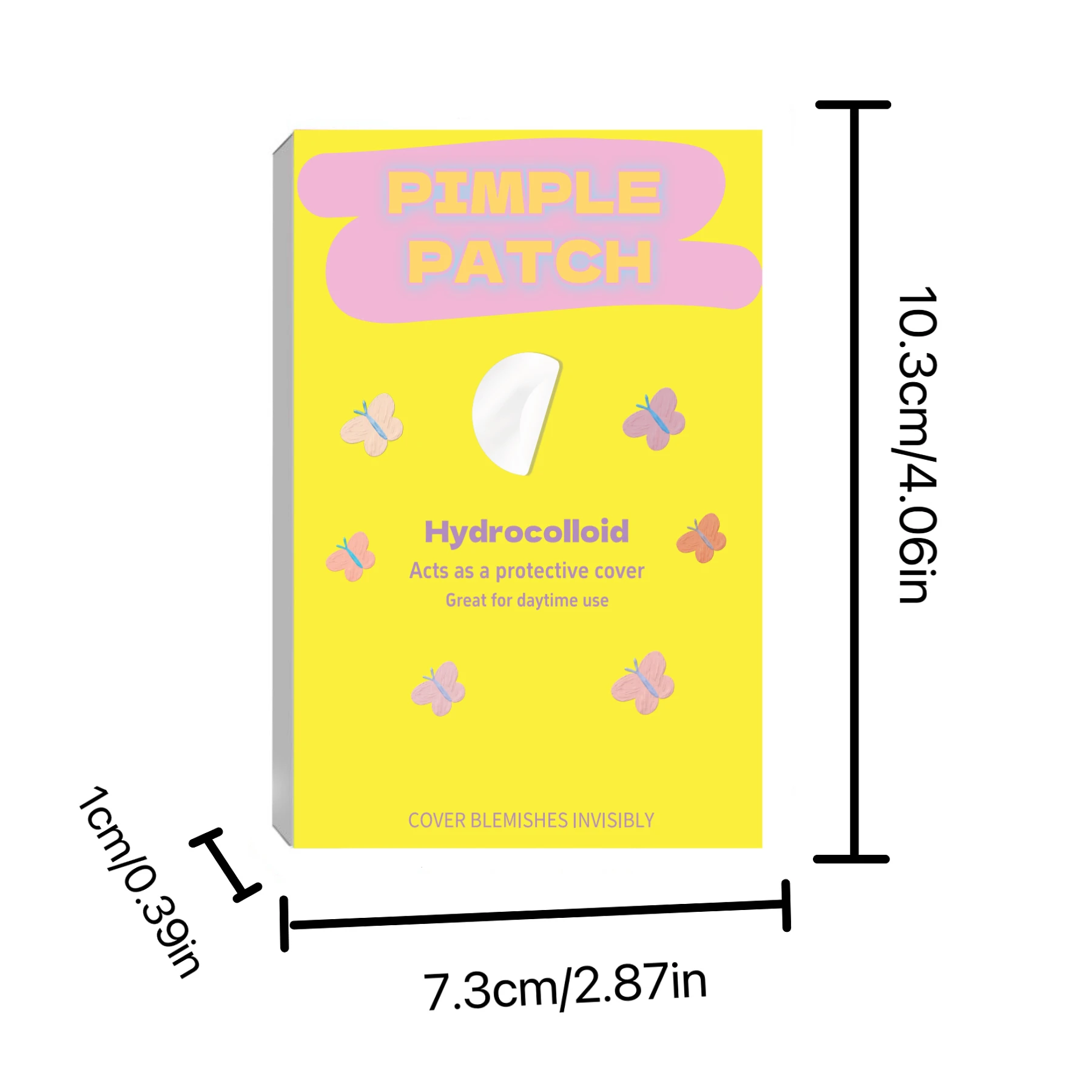 480PCS Yellow Butterfly Box Star Hydrocolloid Pimple Patches 6 Candy Color Decorative Invisible Clear Round Acne Spot Stickers