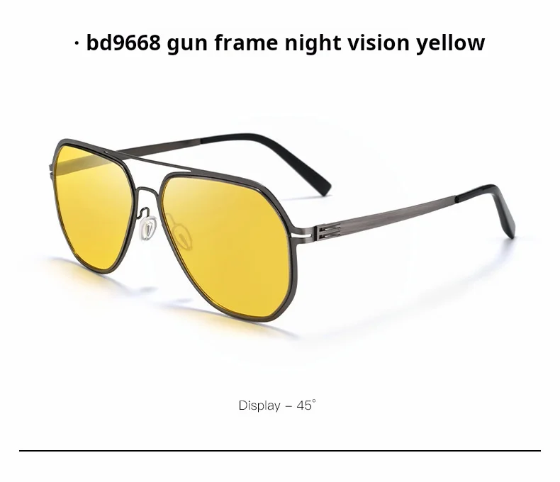 YIMARUILI Herren- und Damenmode Pilot Polarisierte Sonnenbrille Retro UV400 Schraubenloses Design Optische Brillen mit Sehstärke BD96 – Detail 10