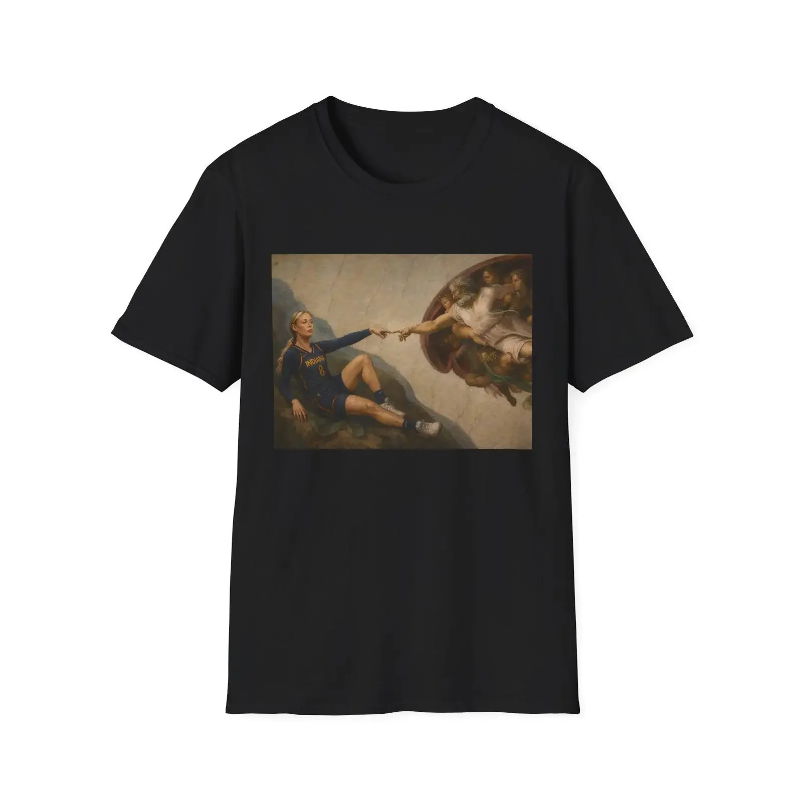 Sophie Cunningham WNBA Pointing Meme T Shirt Renaissance Art Humor vintage Washed homme Slightly graphic Versatile streetwear