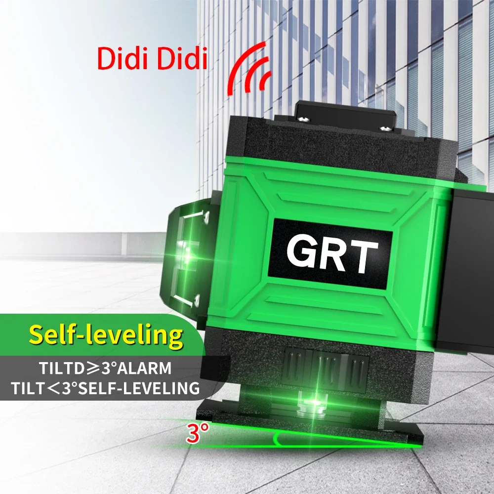 Laser Level 12 Line 3D Self-Leveling 360 Horizontal and Vertical Cross Construction Level Green Line Laser Level Nivel Láser