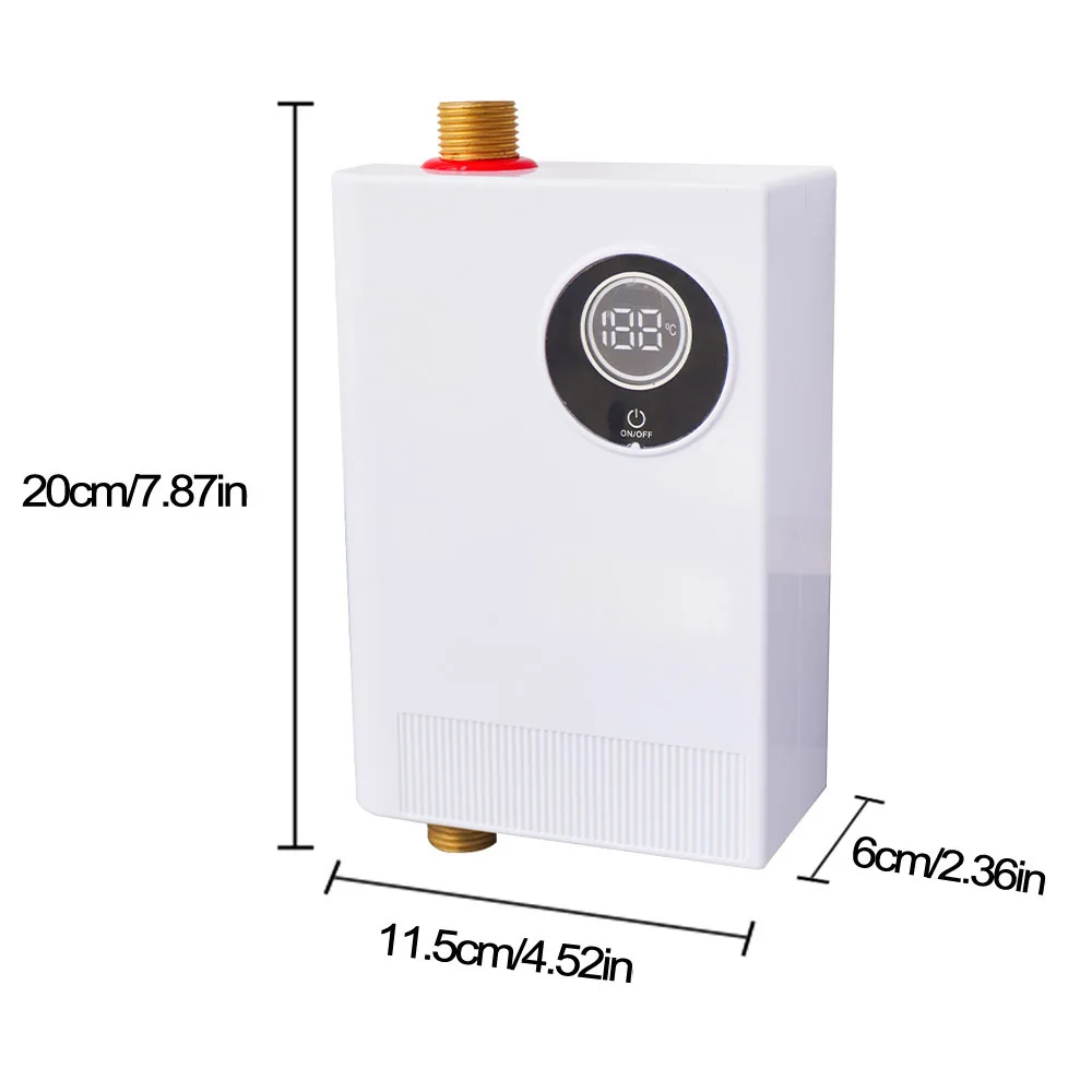 3800W 220V/3000W 110V Instant Electric Water Heater Tankless Under Sink Tap Kitchen Washing Matched with EU Style of Plug