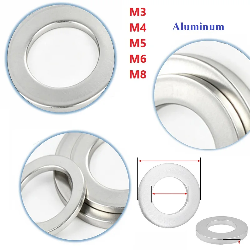 Thickness=0.2/0.5/1/1.5/2~3mm Aluminum Flat Gasket Washer Sealing Rings Nut And Bolt Set Ring Seal M3  M4 M5 M6 M8