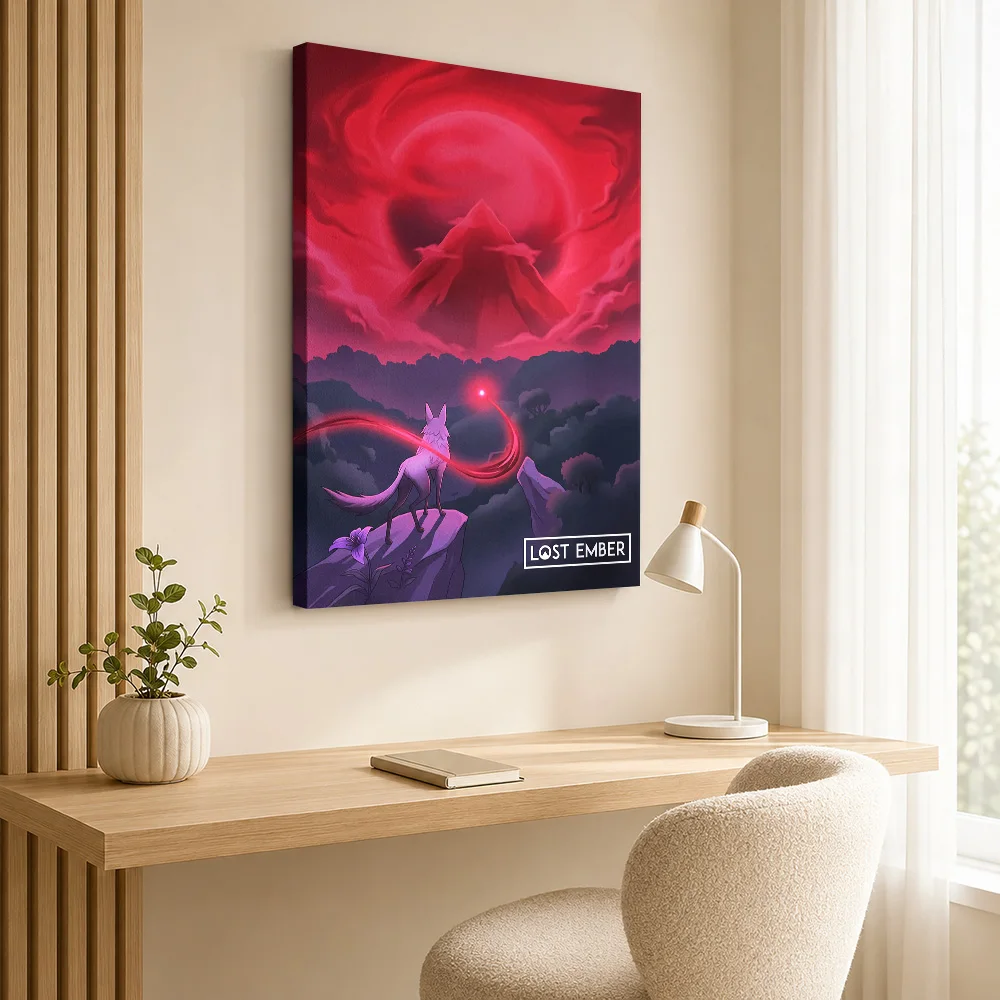 Lost Ember Game Canvas Print Personalized Photo Expressive Brushwork Wall Art For Entertainment Room, Gaming Enthusiast Gift