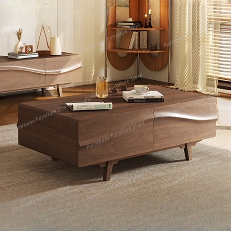 

Mid-century Style Solid Wood Coffee Tables Nordic Creative Storage Tea Table Designer Coffee Table Luxury Home Furniture FYCT
