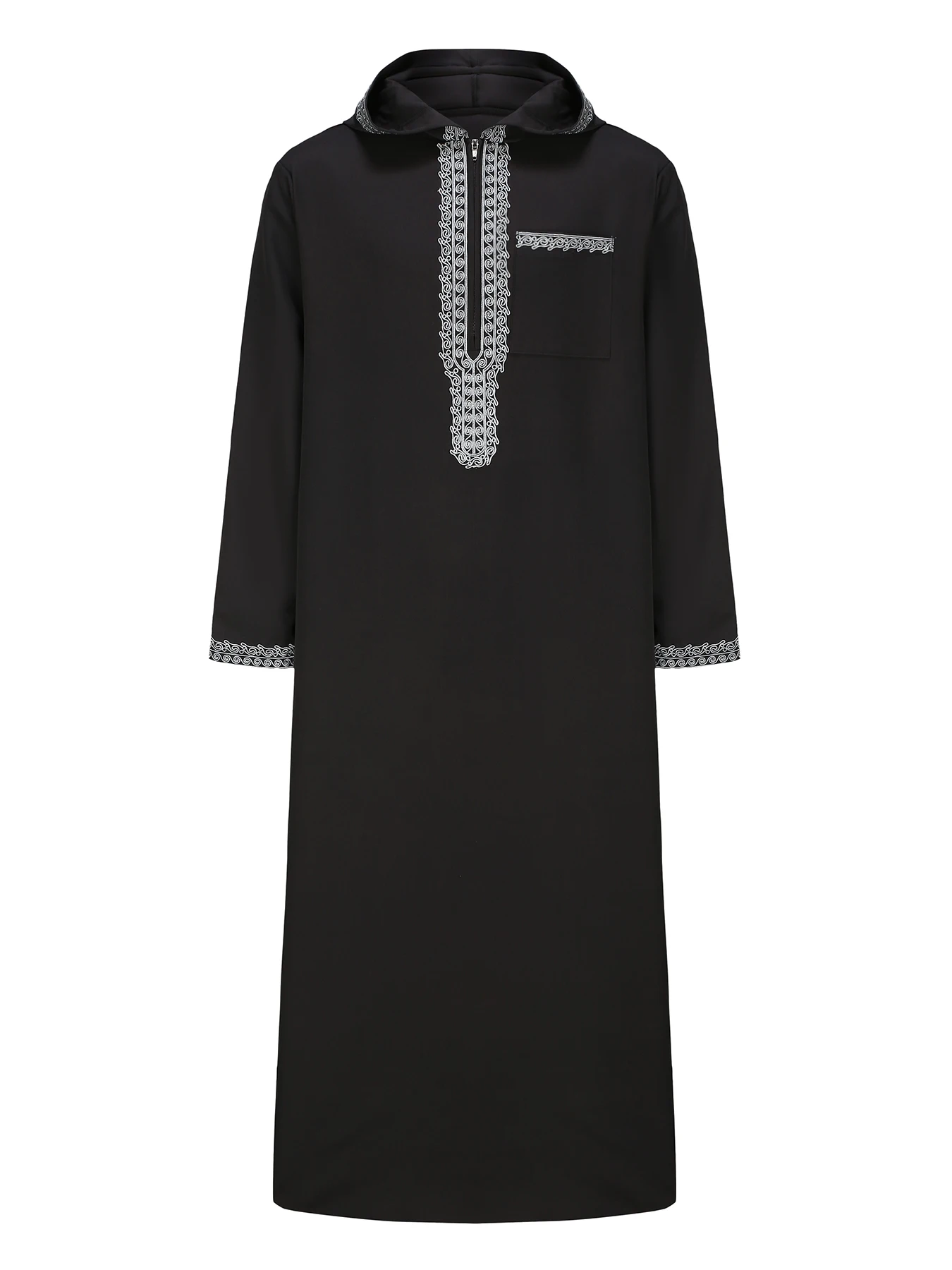 New Moroccan thobe long-sleeved embroidered hood design Muslim man abaya Islamic loose man