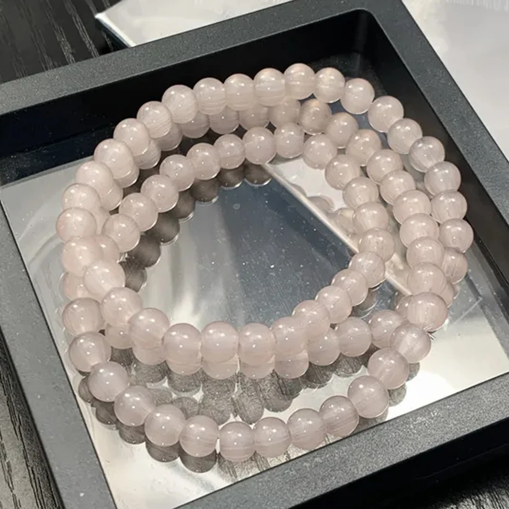 

Fashion Women Men Couple Natural Red Chalcedony Stone Beads Green Bead For Making DIY Bracelet Necklace Accessories 3 Strand 6mm