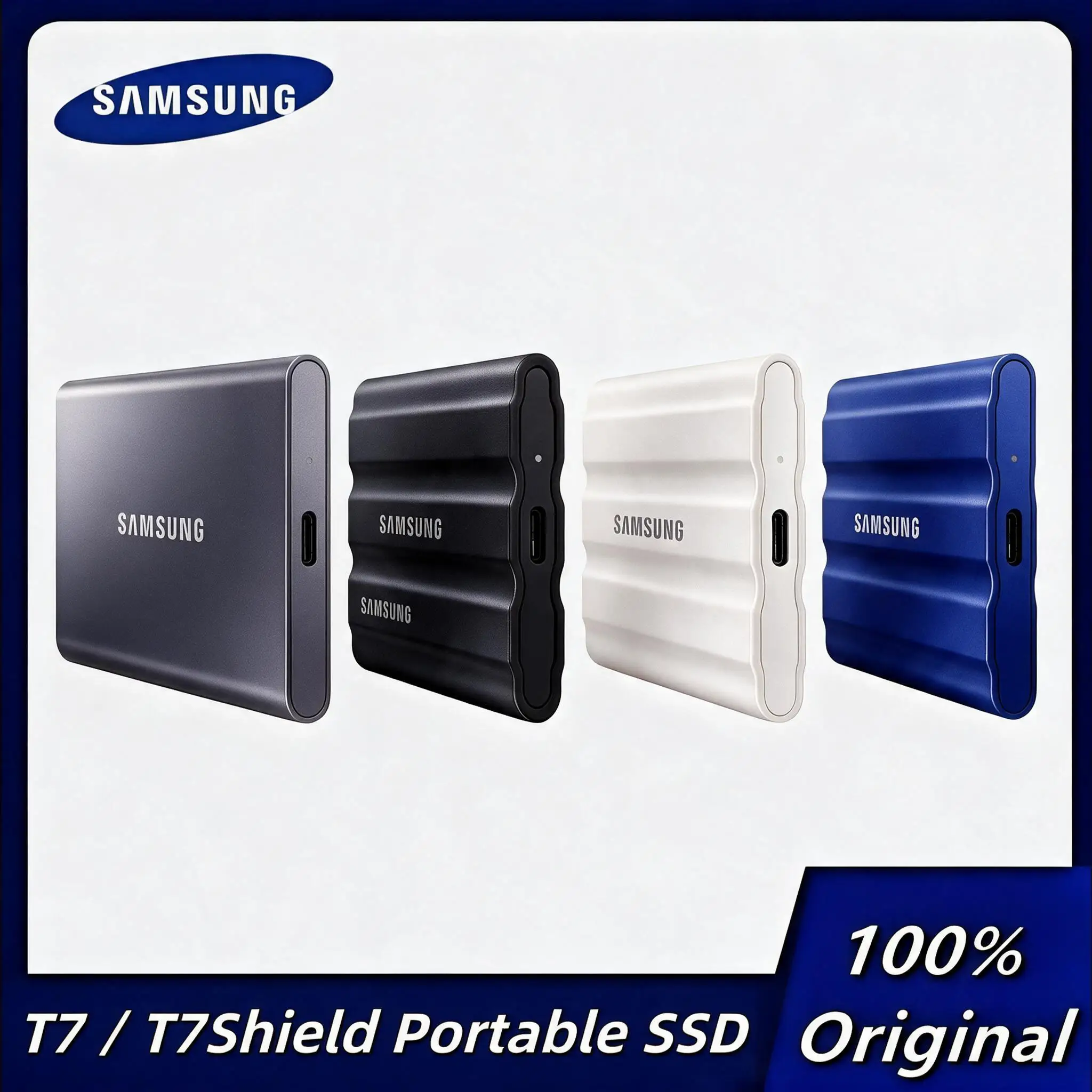 Samsung T7 portable NVMe T7Shield 1TB USB 3.2 Gen.2 SSD 2TB External Solid State Drive Speeds Up to 1,050MB/s disco duro externo