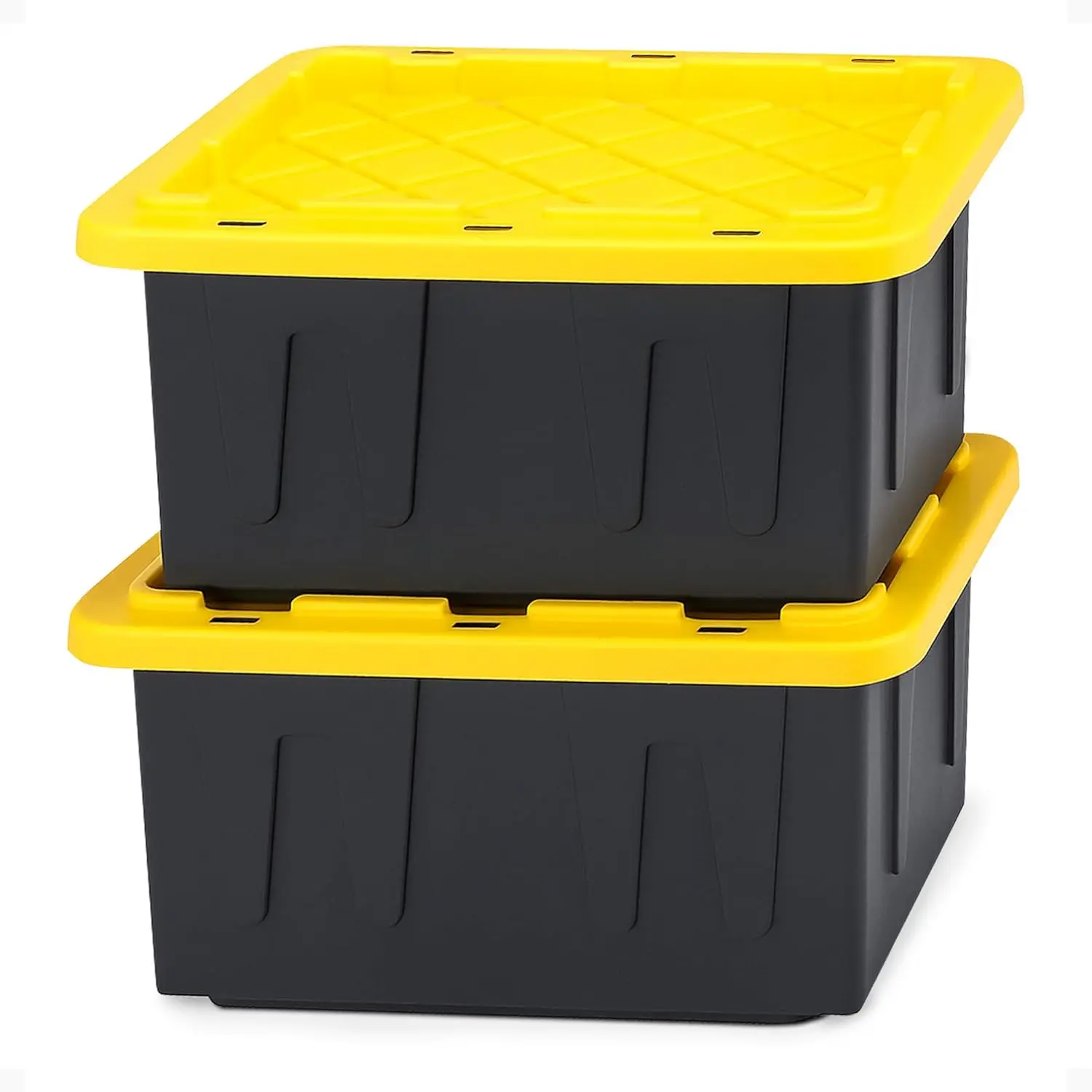 Heavy Duty 15-Gallon Storage Bins with Lids, Stackable Plastic Container Boxes for Home Organization