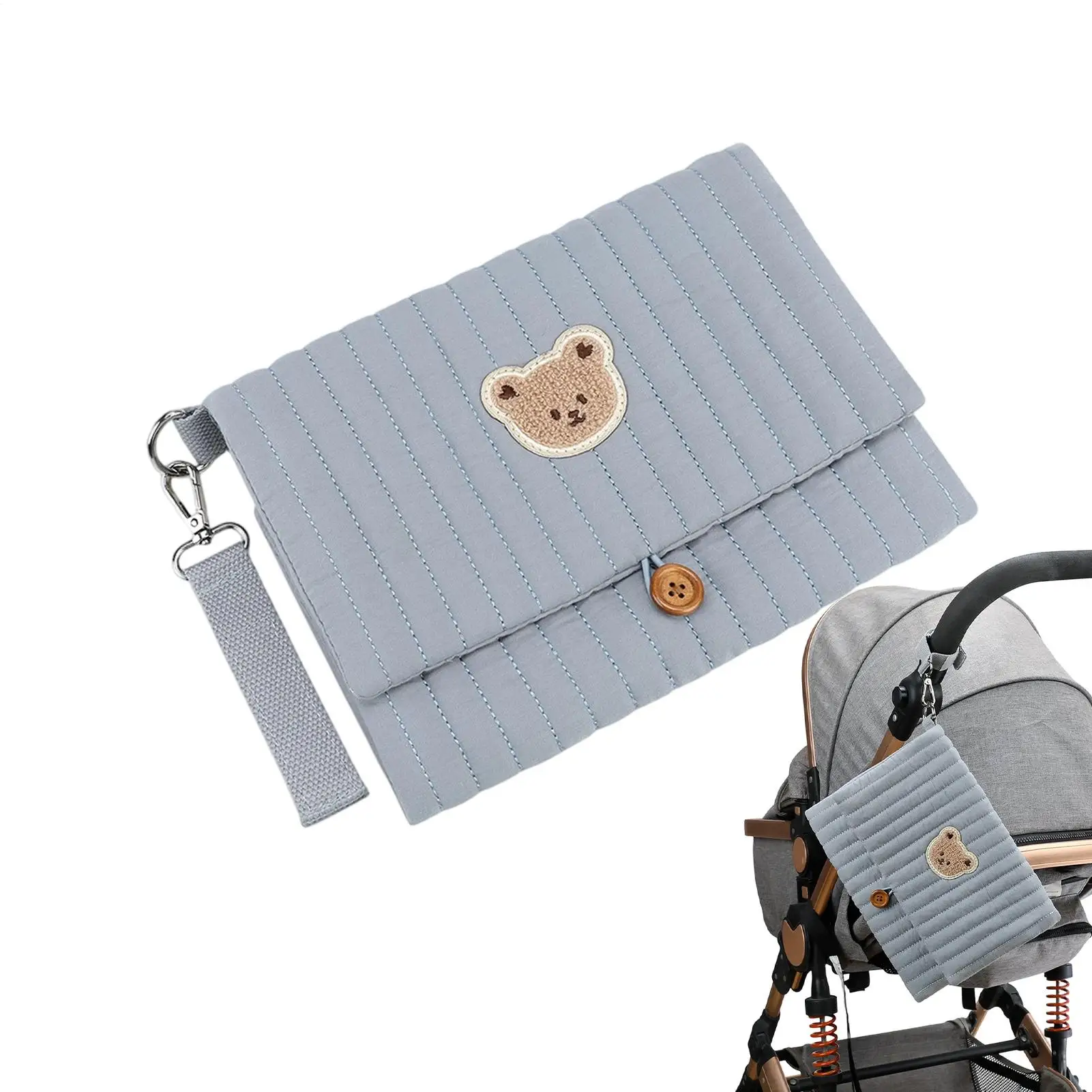 travel-diaper-pouch-cute-bear-embroidery-foldable-pouch-with-stroller-strap-multiple-pockets-diaper-purse-for-mom-for-boy-girl