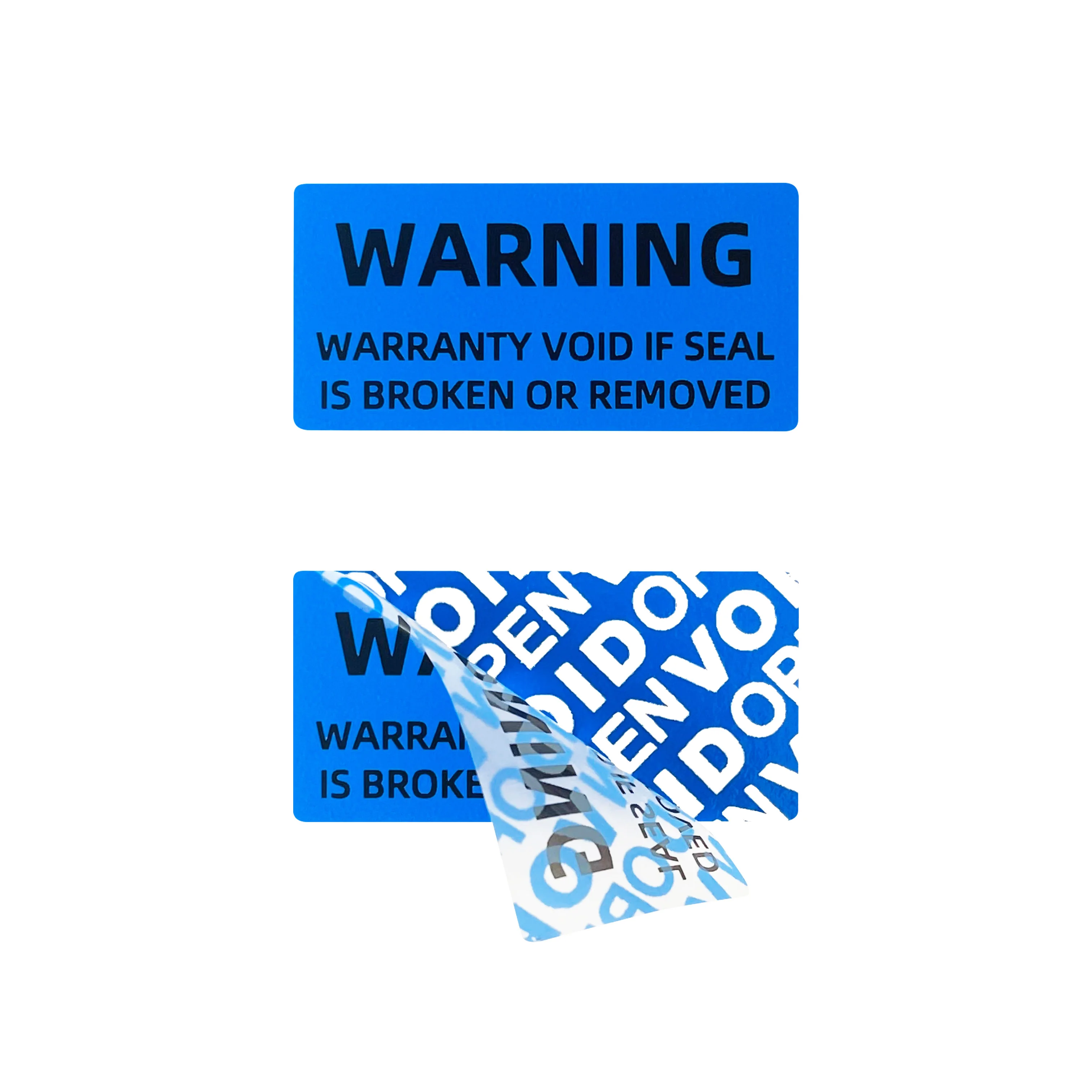 

100pcs blue security seal tamper-proof label protection warranty sticker 40X20mm one-time tear invalid anti-demolition sticker