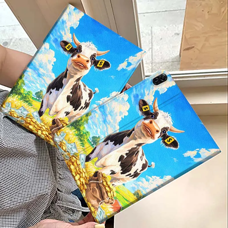 

Cartoon Anime Cow Pattern For Huawei MatePad M5 T5 SE 11 Pro Honor Tab 5 V7 V8 X9 GT 10.1 10.8 Inch Tablet Case