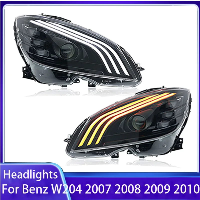 Led Parts for W204 Headlights for Mercedes C-Class W204 2007-2010 Headlight Halogen Xenon Upgrade To Maybach Style