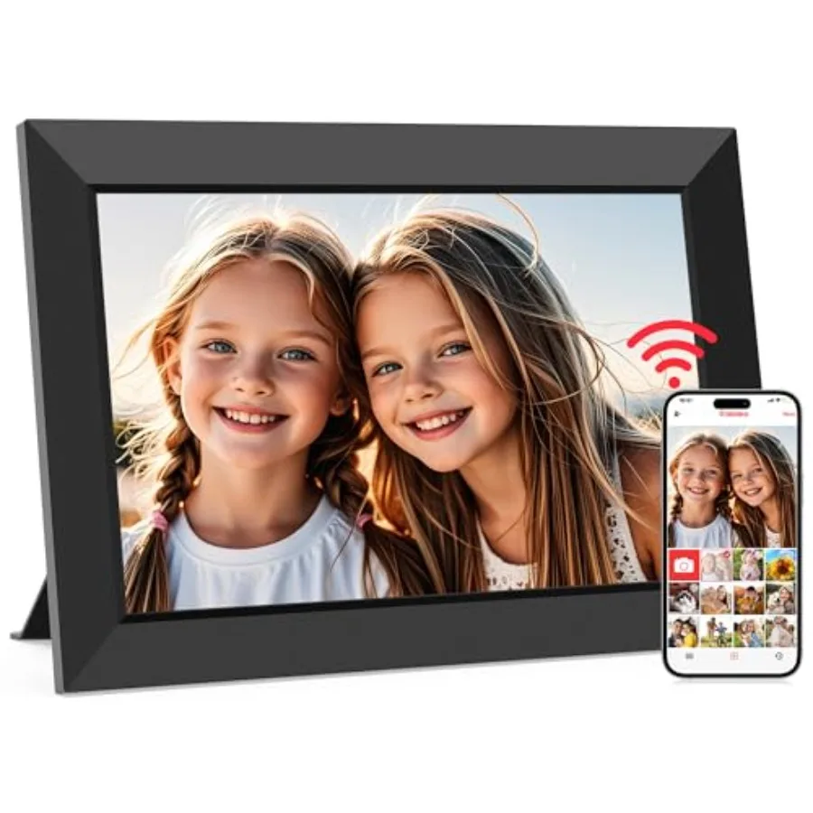 

Цифровая фоторамка Frameo WiFi с облачным хранилищем, HD IPS сенсорным экраном, функцией слайд-шоу, памятью 32 ГБ и автоматическим поворотом изображений
