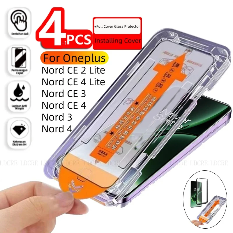 4/3/2/1Pcs For Oneplus Nord 4 Glass Oneplus Nord 4 3 CE 2 4 Lite Tempered Glass Dust Free Full Screen Protector Oneplus Nord 4