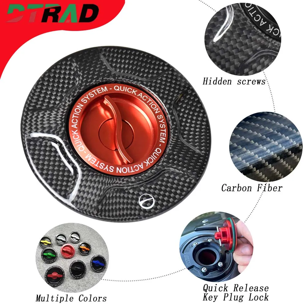 ل DUCATI Panigale/Streetfighter V4 V2 2025 2026 ألياف الكربون الإفراج السريع الوقود حشو قبعات دراجة نارية بدون مفتاح غطاء خزان البنزين