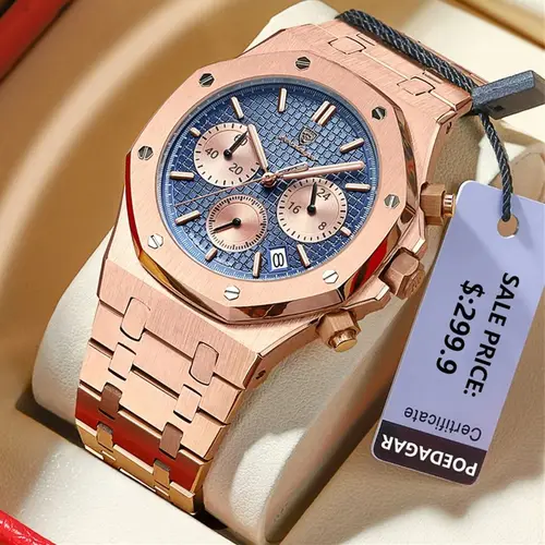 Imagen 2 del producto POEDAGAR, reloj Original de lujo para hombre, fecha luminosa, resistente al agua, reloj de pulsera de acero inoxidable para hombre, relojes de cuarzo de moda de negocios para hombre