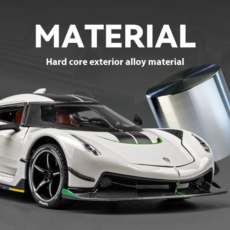 1:24 cool supercar alloy model, simulated sound and light, strong return force, four-wheel shock absorption, best birthday gift