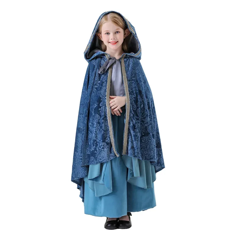 

Косплей принцесса для девочек, костюм королевы эльфа на Хэллоуин, нарядное платье, винтажные средневековые придворные платья, плащ fg4fg, 12