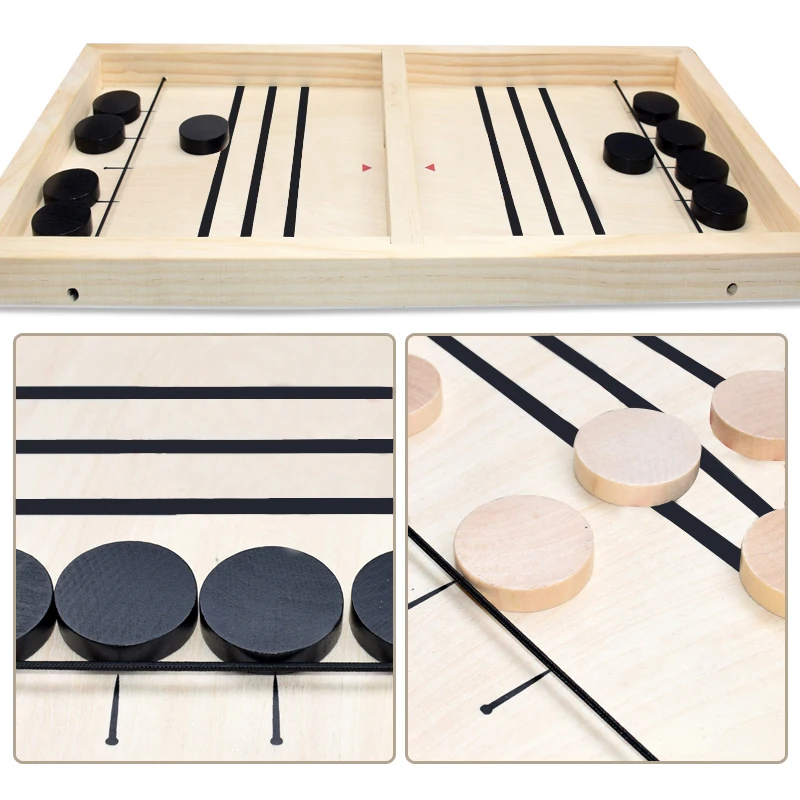 Fast Sling Puck Game Paced Wooden Table Hockey Winner Games Interactive Chess Toys For Adult Children Desktop Battle Board Game