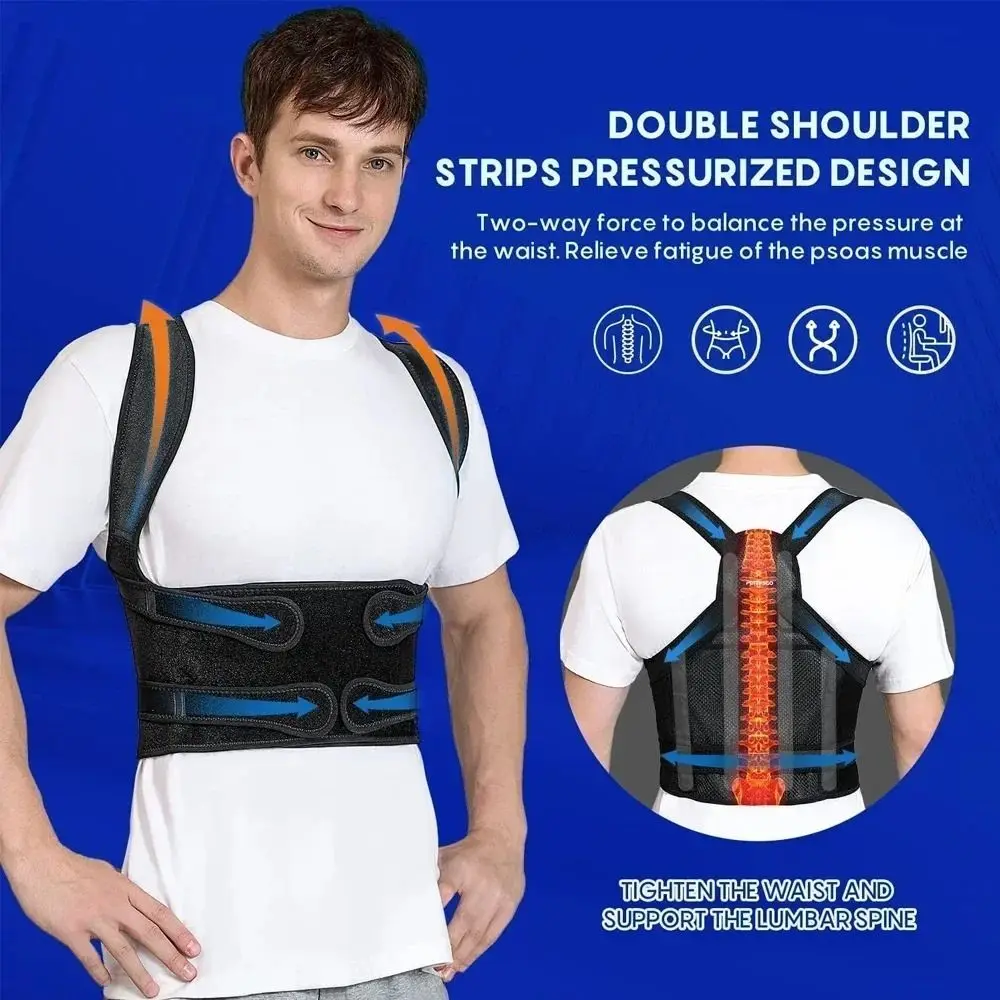 

New Fully Adjustable Posture Corrector Comfortable Effective Back Brace Posture Corrector Black Upper Back Brace Men and Women